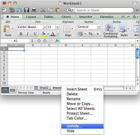 Where are tabs in excel for mac mac
